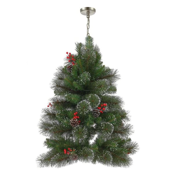 SkyPlug 3 ft. Pre-Lit Artificial Christmas Tree Chandelier Green
