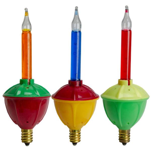 Northlight 3-Light Multi-Color C7 Retro Bubble Light Replacement Christmas Bulbs