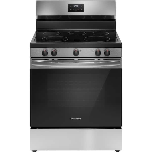 Frigidaire 30 in. 5 Burner Element Freestanding Electric Range in Stainless Steel with Dual Expandable Element and Quick Boil
