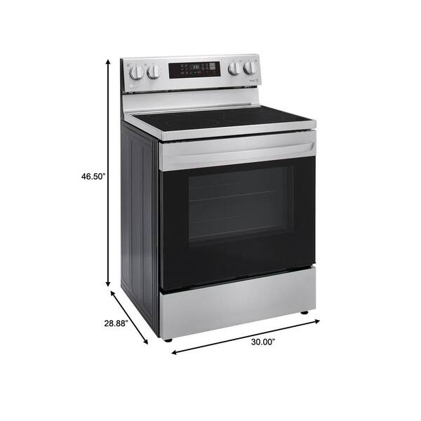 LG 30 In. 6.3 Cu. Ft. Smart Wi-Fi Enabled Fan Convection Electric Range Oven With AirFry And EasyClean In. Stainless Steel
