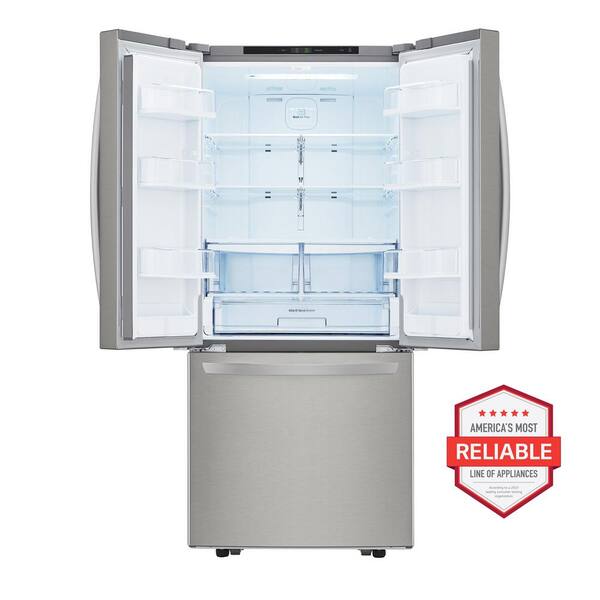 LG 30 In. W 22 Cu. Ft. French Door Refrigerator With Ice Maker In Stainless Steel