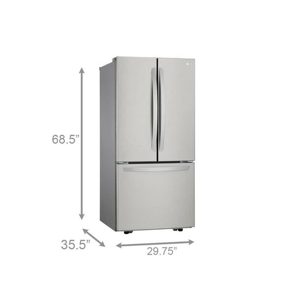 LG 30 In. W 22 Cu. Ft. French Door Refrigerator With Ice Maker In Stainless Steel
