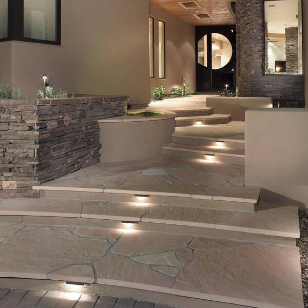 C Cattleya 300 Lumens Low Voltage 5CCT Color Changing Integrated LED Hardwired Bronze Lanscape Step Stair Light (4-Pack)