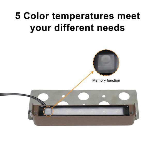 C Cattleya 300 Lumens Low Voltage 5CCT Color Changing Integrated LED Hardwired Bronze Lanscape Step Stair Light (4-Pack)