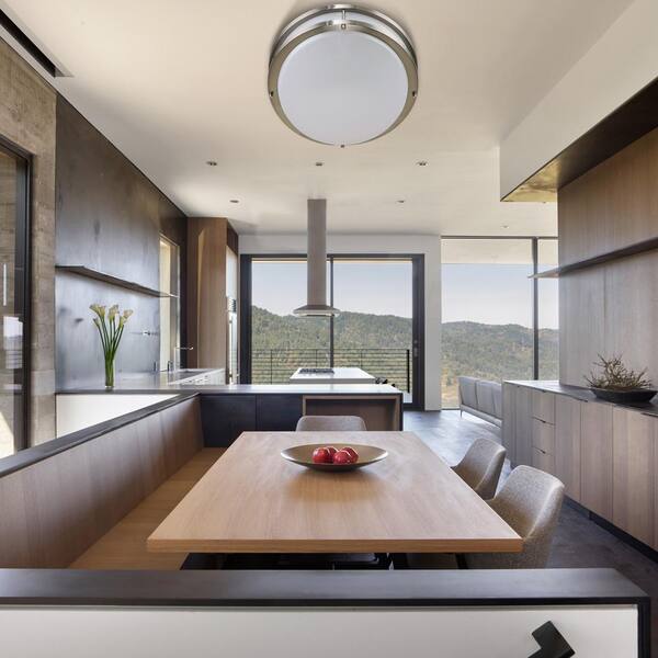 C Cattleya 32.5 In. Brushed Nickel Oval 35-Watt Dimmable LED Flush Mount With Opal Acrylic Shades