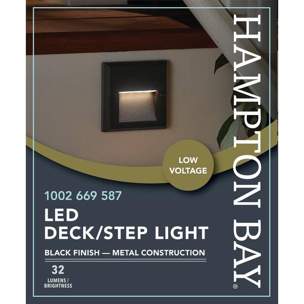 Hampton Bay 32 Lumen Black Integrated LED Outdoor Landscape Path Light