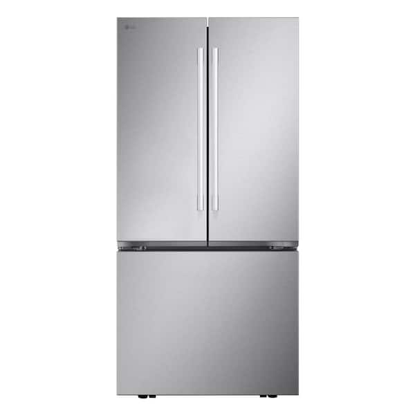 LG 33 in. W 25 cu. ft. SMART Standard Depth French Door Refrigerator in Print Proof Stainless Steel