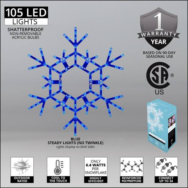 Kringle Traditions 36 In. 105-Light LED Blue Folding Snowflake Decoration