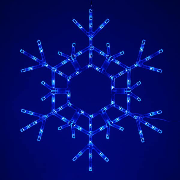 Kringle Traditions 36 in. 105-Light LED Blue Folding Snowflake Decoration
