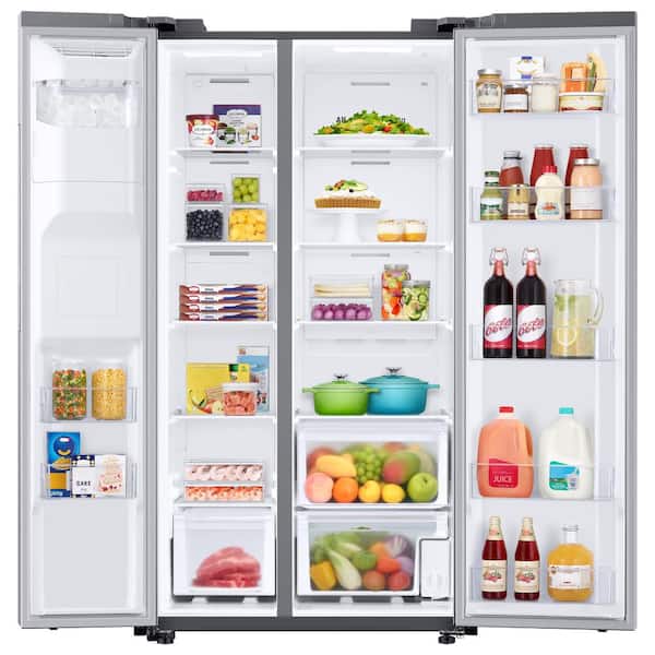 Samsung 36 In. 27.4 Cu. Ft. Standard Depth Side By Side Refrigerator In Fingerprint-Resistant Stainless Steel