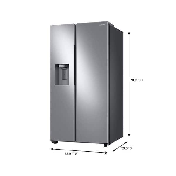 Samsung 36 In. 27.4 Cu. Ft. Standard Depth Side By Side Refrigerator In Fingerprint-Resistant Stainless Steel