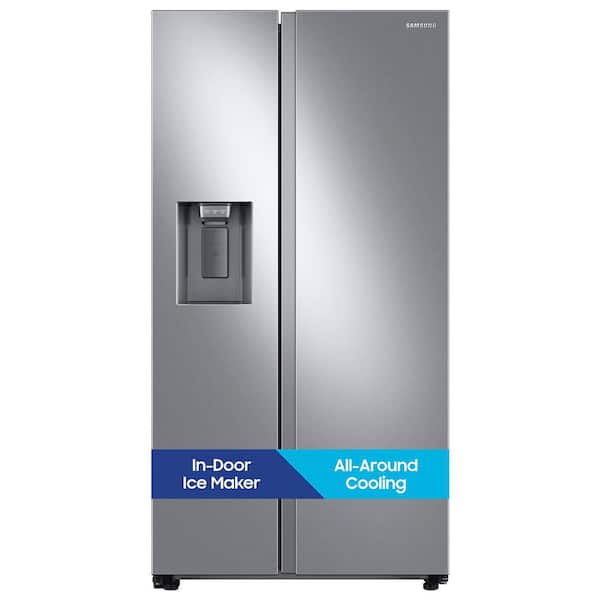 Samsung 36 in. 27.4 cu. ft. Standard Depth Side by Side Refrigerator in Fingerprint-Resistant Stainless Steel Samsung 36 in. 27.4 cu. ft. Standard Depth Side by Side Refrigerator in Fingerprint-Resistant Stainless Steel
