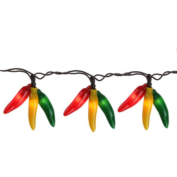 Northlight 36-Light Clear Incandescent Chili Pepper Cluster Christmas Lights With Brown Wire