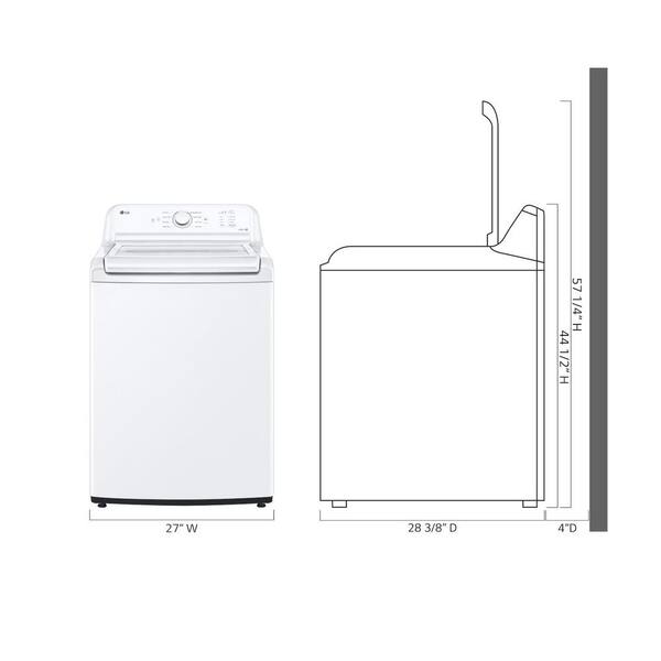 LG 4.1 Cu. Ft. Top Load Washer In White With 4-way Agitator NeveRust Drum SlamProof Glass Lid And True Balance