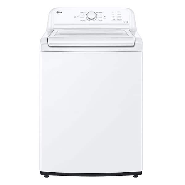 LG 4.1 cu. ft. Top Load Washer in White with 4-way Agitator NeveRust Drum SlamProof Glass Lid and True Balance