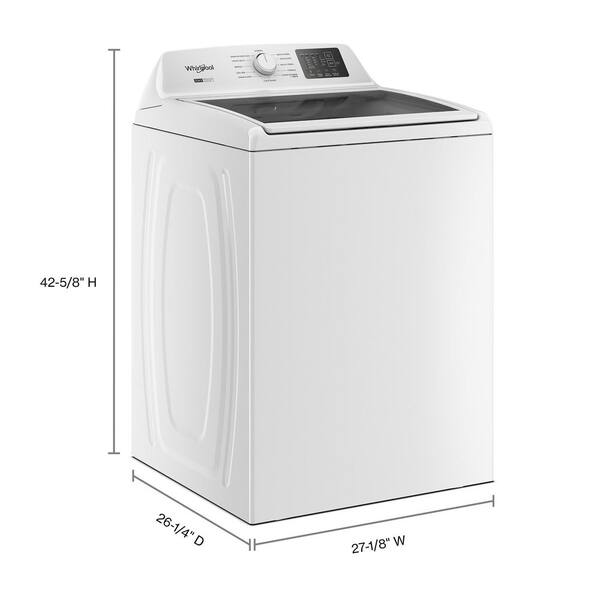 Whirlpool 4.3 Cu. Ft. Top Load Washer In White With 2-in-1 Removable Agitator And Soft Close Glass Lid