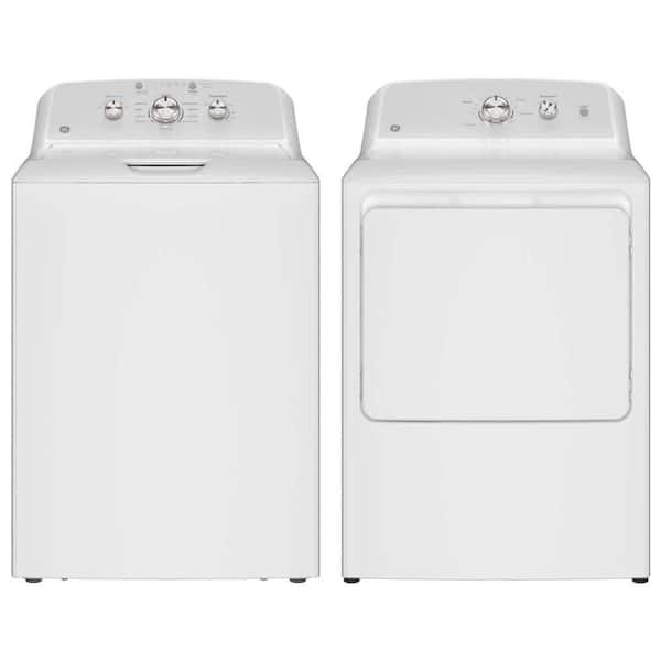 GE 4.3 cu. ft. White Top Load Washer with Agitator and 7.2 cu. ft. Dryer Set