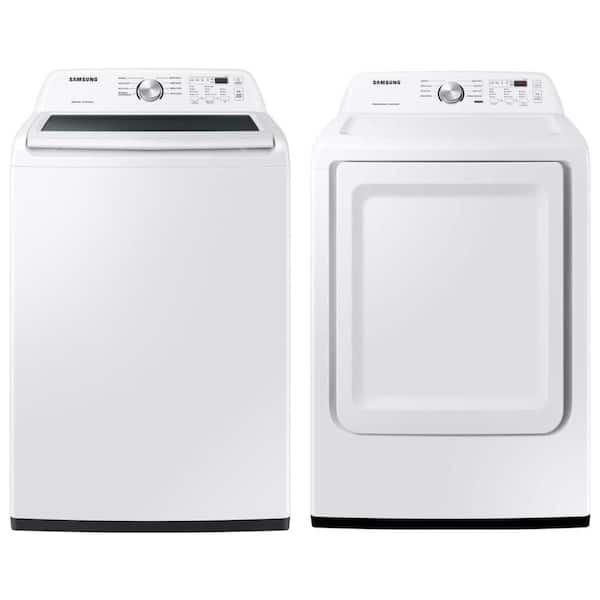 Samsung 4.4 cu. ft. Top Load Washer with Agitator and 7.2 cu. ft. Dryer Set