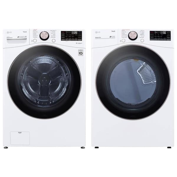 LG 4.5 cu. ft. SMART Front Load Washer and 7.4 cu. ft. Dryer with TurboSteam Set