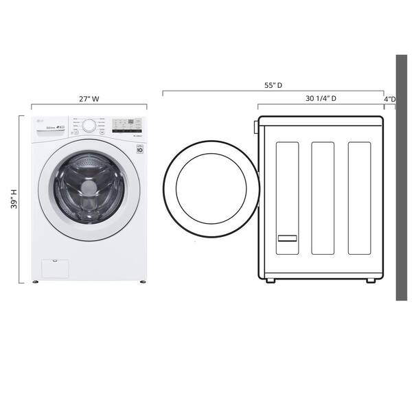 LG 4.5 Cu. Ft. Stackable Front Load Washer In White With Coldwash Technology