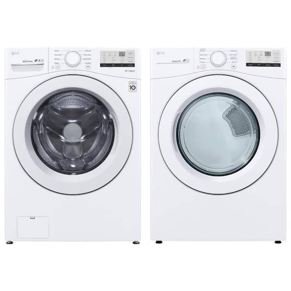 LG 4.5 Cu. Ft. White Front Load Washer with Coldwash and 7.4 Cu. Ft. Vented Electric Dryer with Sensor Dry set LG 4.5 Cu. Ft. White Front Load Washer with Coldwash and 7.4 Cu. Ft. Vented Electric Dryer with Sensor Dry set