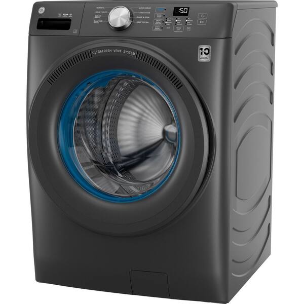GE 4.6 Cu. Ft. Capacity Smart Front Load Washer In Carbon Graphite With UltraFresh Vent System And OdorBlock