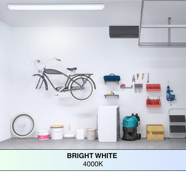 Commercial Electric 4 Ft. 1900-3600 Selectable Lumens Integrated LED Dimmable White Wraparound Light 3500K 4000K 5000K 40-Watt 120V