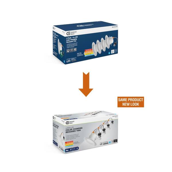 Commercial Electric 4 In. Integrated LED Recessed Retrofit Light Trim With Selectable Color Temperature (4-Pack)