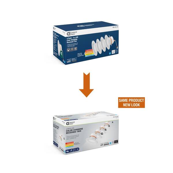 Commercial Electric 4 In. Integrated LED Recessed Retrofit Light Trim With Selectable Color Temperature CEC-T20 (4-Pack)