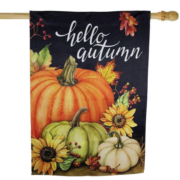 Northlight 40 In. X 28 In. Pumpkins And Sunflowers Hello Autumn Outdoor Fall Harvest House Flag