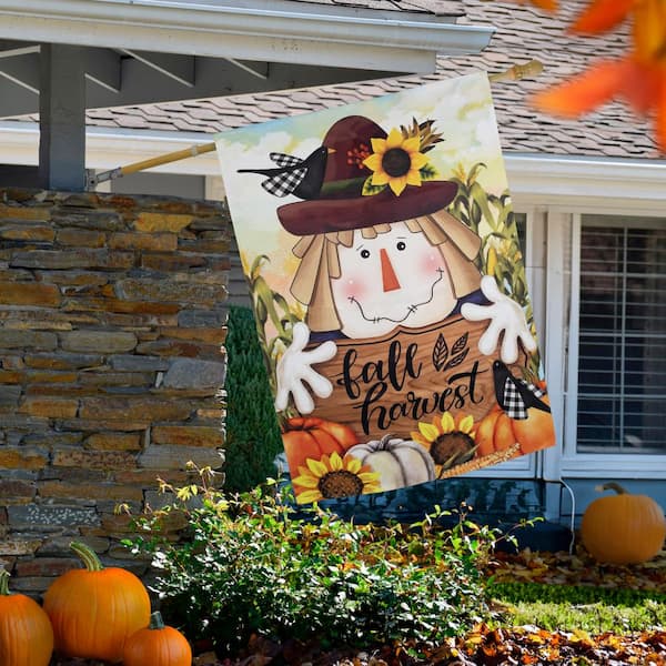 Northlight 40 in. x 28 in. Scarecrow Fall Harvest Outdoor House Flag
