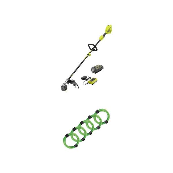 RYOBI 40V 15 in. Cordless String Trimmer with 4.0 Ah Battery and Charger and 0.080 in. x 16 ft. Spiral Line (5-Pack) RYOBI 40V 15 in. Cordless String Trimmer with 4.0 Ah Battery and Charger and 0.080 in. x 16 ft. Spiral Line (5-Pack)