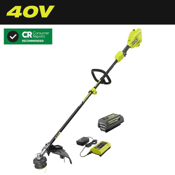 RYOBI 40V 15 in. Expand-It Cordless Battery Attachment Capable String Trimmer with 4.0 Ah Battery and Charger RYOBI 40V 15 in. Expand-It Cordless Battery Attachment Capable String Trimmer with 4.0 Ah Battery and Charger