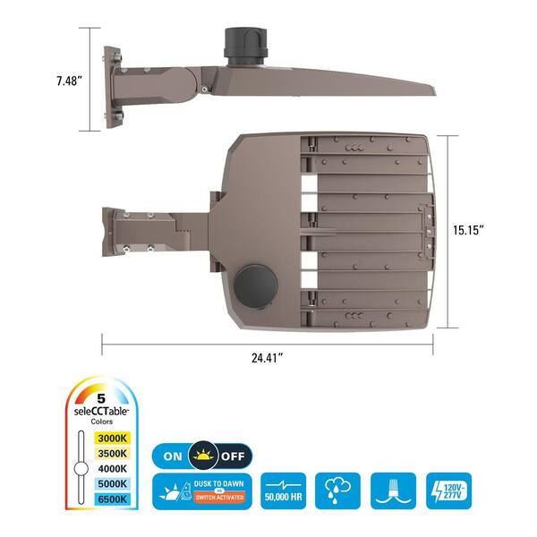 HALO 450-Watt Equivalent Integrated LED Bronze Area Light Large 18000 Lumens