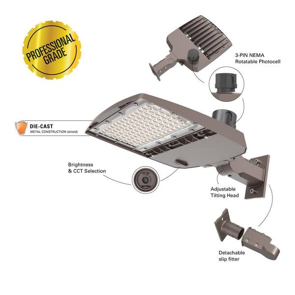 HALO 450-Watt Equivalent Integrated LED Bronze Area Light Large 18000 Lumens