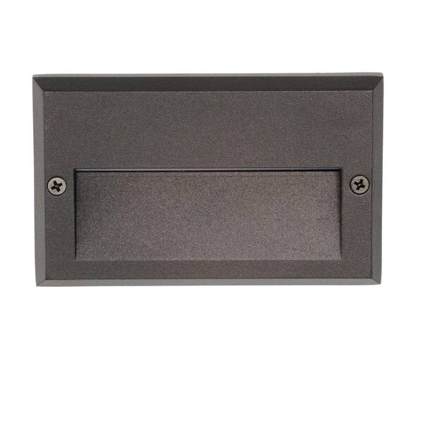 Hampton Bay 49 Lumen 5.5 In. Low Voltage Black Integrated LED Deck Light