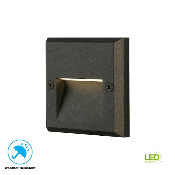 Hampton Bay 49 Lumen 5.5 in. Low Voltage Black Integrated LED Deck Light