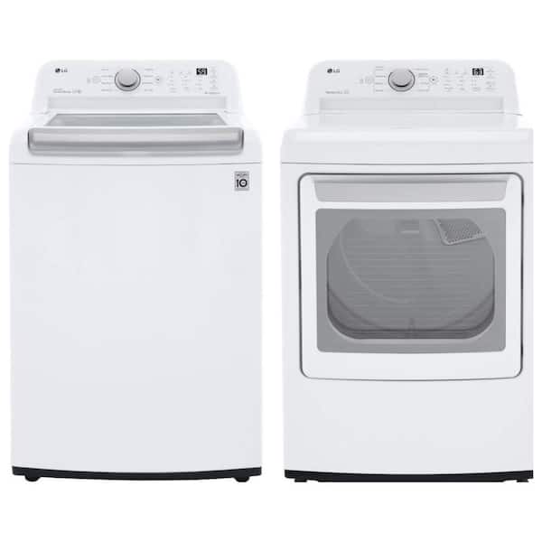 LG 5.0 cu. ft. Top Load Washer with NeverRust Drum TurboDrum and 7.3 Cu. Ft. Dryer Set