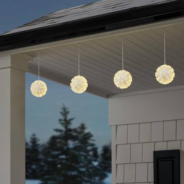 Home Accents Holiday 5.5 In. LED Hanging Sphere Lights (4-Pack)