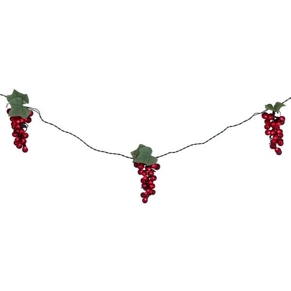 Northlight 5-Light Clear Incandescent Tuscan Winery Red Grape Summer Garden Patio Christmas Light Set