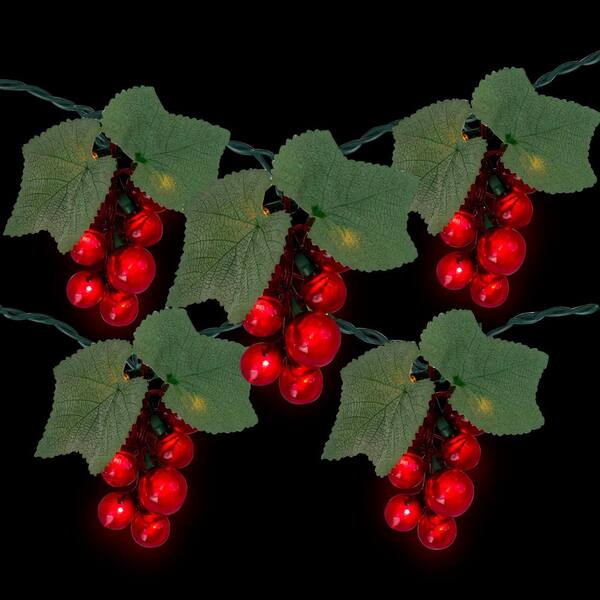 Northlight 5-Light Clear Incandescent Tuscan Winery Red Grape Summer Garden Patio Christmas Light Set