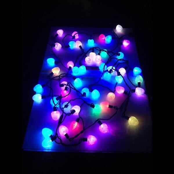 HoliScapes 50-Count Sugar Coated LED Gumdrop Multi-Colored Christmas Light Strand