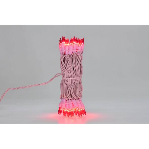 Brite Star 50-Light Designer Series Pink Mini Lights Pink Wire
