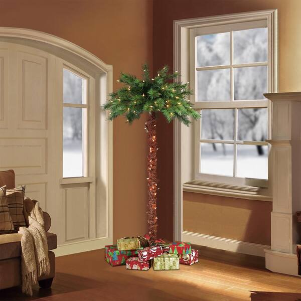 Puleo International 6 Ft. Prelit Artificial Palm Tree With 150 UL-Listed Lights