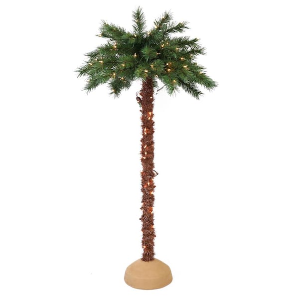 Puleo International 6 ft. Prelit Artificial Palm Tree with 150 UL-Listed Lights