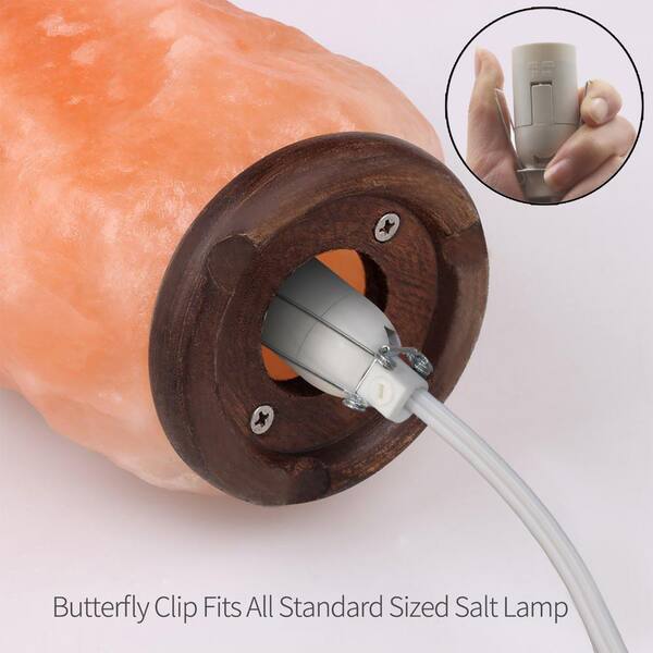 Betus 6 Ft. White Salt Lamp Cord With Dimmer Control And Base Assembly For Himalayan Salt Lamps
