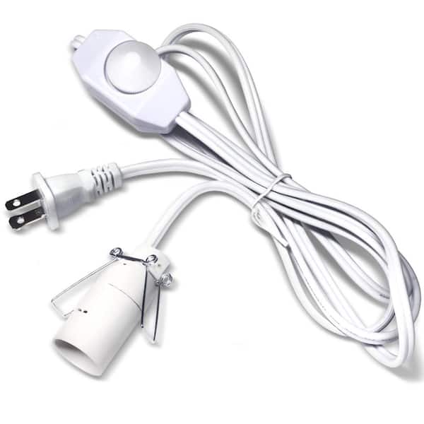 Betus 6 ft. White Salt Lamp Cord with Dimmer Control and Base Assembly for Himalayan Salt Lamps