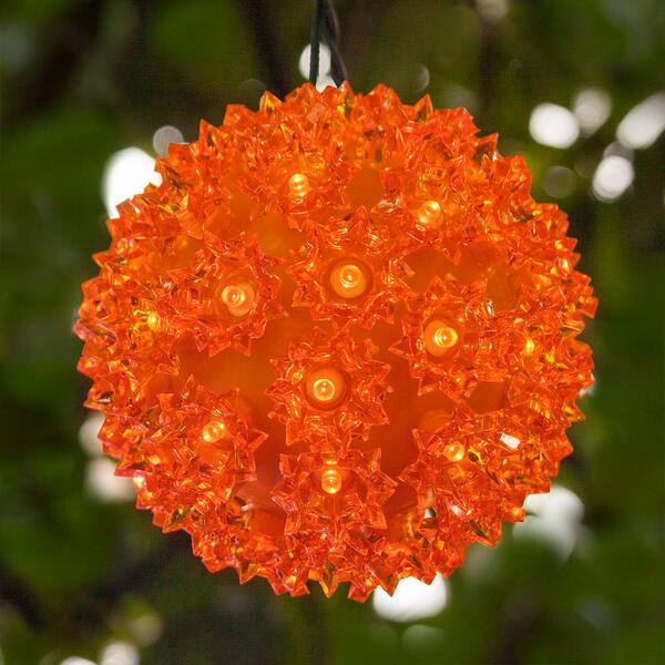 6 In. 70-Light LED Orange Decorative Starlight Sphere