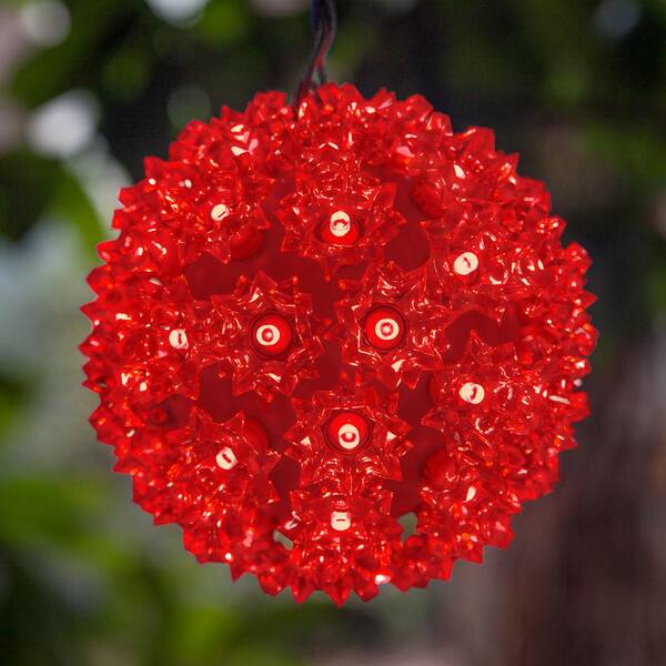 6 In. 70-Light LED Red Decorative Starlight Sphere