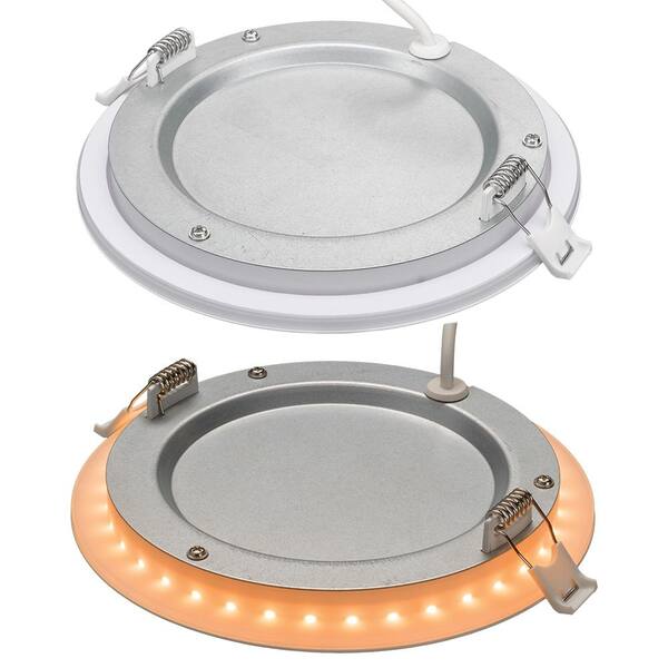Commercial Electric 6 In. Canless Adjustable CCT Integrated LED Recessed Light Trim With Night Light 900 Lumens New Construction Remodel